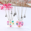 Funny Emoji Trio Necklace Magnetic for Three Best 