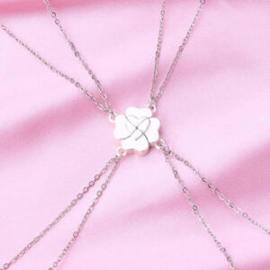 Four-Leaf Clover Heart Magnetic Necklace for Four 