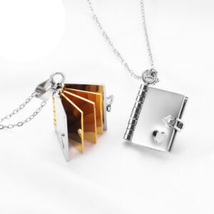 Personalized Book Locket Necklace with Customized 