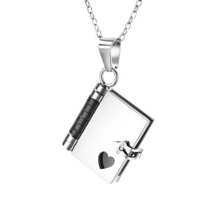 Personalized Book Locket Necklace with Customized 