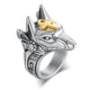 Self Defense Ring Retro Wolf Knuckle Ring for Men 