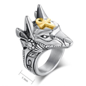 Self Defense Ring Retro Wolf Knuckle Ring for Men 